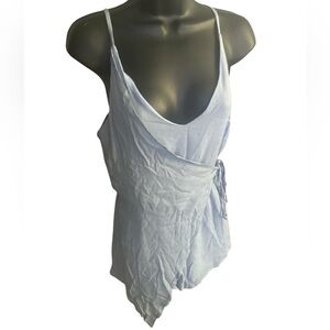 LUCCA Light Blue Wrap Cami Romper